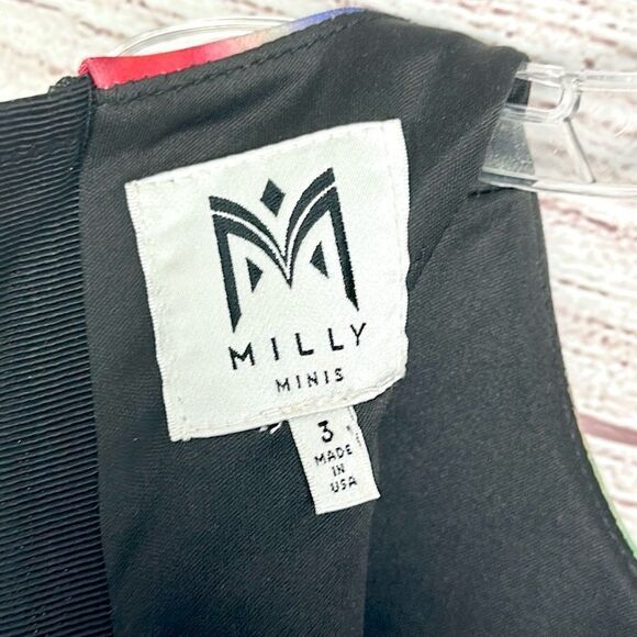 Milly Minis Graffiti-Print Fit & Flare Racerback Dress Black Multicolor size 3 - Picture 9 of 10